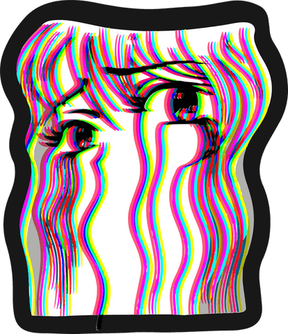 abstract surreal glitch art of anime eyes on transparent background - Download Free Stock Videos Pikwizard.com