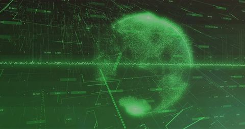 Digital Globe with Network Connections over Green Background - Download Free Stock Images Pikwizard.com