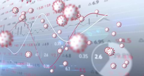 Floating Virus Cells on Data Background Representing COVID-19 Impact - Download Free Stock Images Pikwizard.com