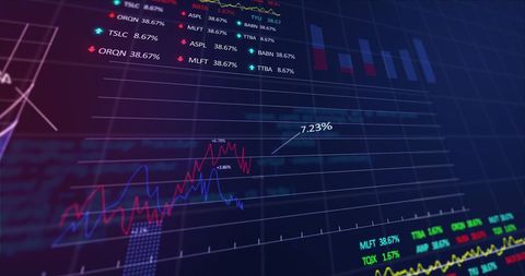 Financial Data Over Grid Indicating Market Trends and Analytics - Download Free Stock Images Pikwizard.com