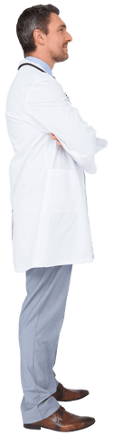 Caucasian Male Doctor with Arms Crossed on Transparent Background - Download Free Stock Videos Pikwizard.com