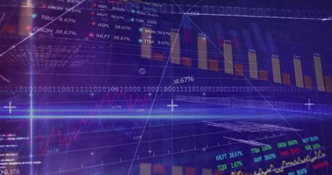 Futuristic Financial Dashboard with Graphs and Data Visualization