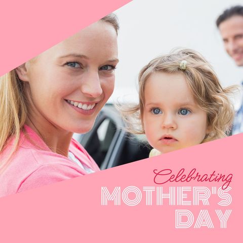 Joyful Mother with Baby Daughter on Mother's Day Celebration