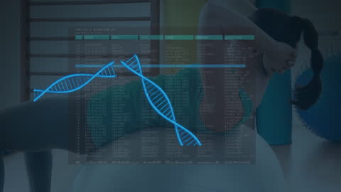 Futuristic Exercise with Digital DNA Interface