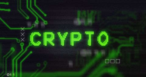 Glowing Crypto Text Among Circuit Patterns - Download Free Stock Images Pikwizard.com