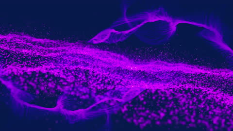 Neon Purple Particle Waves on Digital Background Technology
