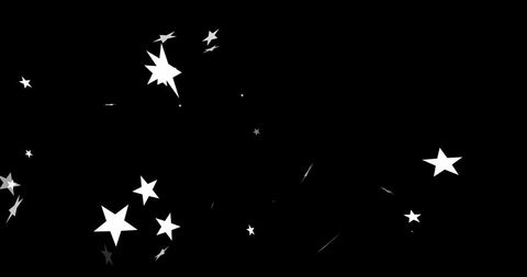 Falling Christmas Stars Over Dark Background with Sparkling Effect