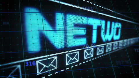 Digital Social Network Interface Display with Mail Icons