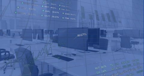 Modern Office with Financial Data and Graphs - Download Free Stock Images Pikwizard.com