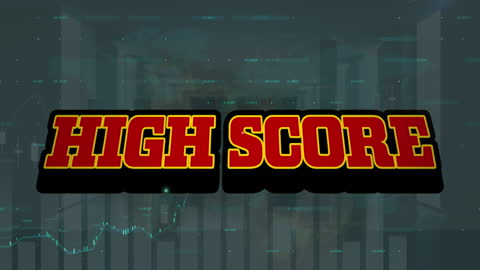 High Score Banner with Data Overlay in Server Room