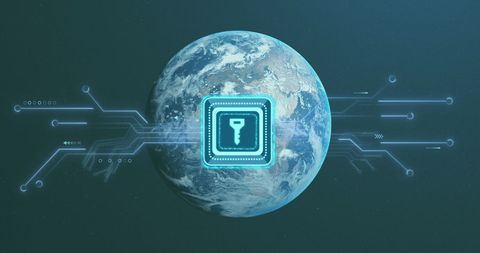 futuristic global connectivity concept with key symbol - Download Free Stock Images Pikwizard.com
