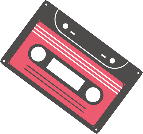 flat design transparent retro cassette tape icon with blank label - Download Free Stock Videos Pikwizard.com