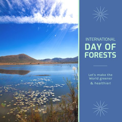Serene Lake and Landscape Celebrating International Day of Forests - Download Free Stock Templates Pikwizard.com