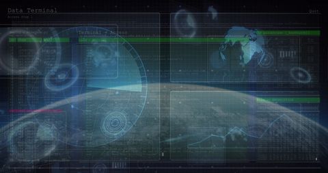 Digital Data Processing Over Earth with Tech Interface - Download Free Stock Images Pikwizard.com