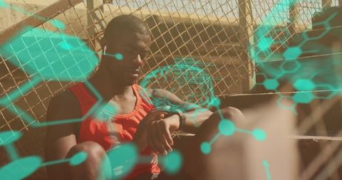 Digital Fitness Monitoring Concept on Athlete Outdoors