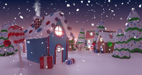 Whimsical Gingerbread Village With Christmas Decorations - Download Free Stock Images Pikwizard.com