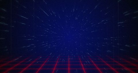 Futuristic Sci-Fi Tunnel with Red Grid Floor Perspective - Download Free Stock Images Pikwizard.com