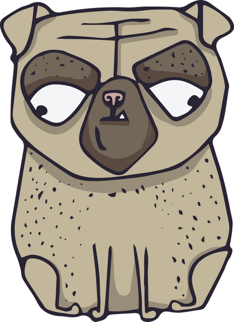 Digital Illustration of Grey Cartoon Pug on Transparent Background - Download Free Stock Videos Pikwizard.com