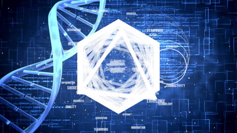 Futuristic Digital DNA and Data Processing
