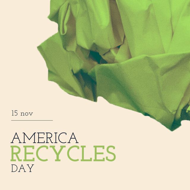 Composition of america recycles day text over cloth. America recycles day and celebration concept digitally generated image.