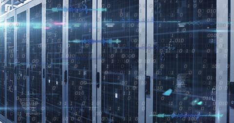 Digital Binary Code Overlay on High-Tech Data Servers - Download Free Stock Images Pikwizard.com