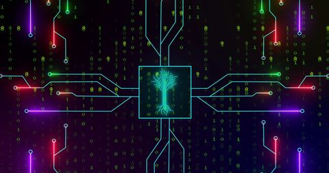 Abstract Cyber Network with Digital Tree Visualization - Download Free Stock Images Pikwizard.com