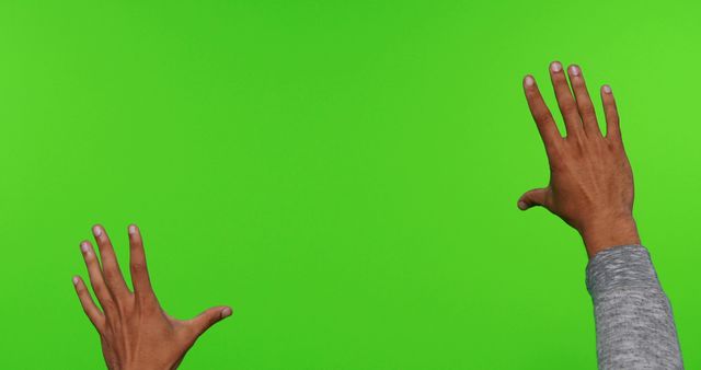 Raised Hands against Green Screen Background - Download Free Stock Images Pikwizard.com