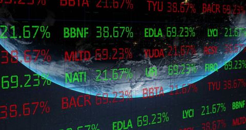 Financial Markets Data Streaming Over Earth - Download Free Stock Images Pikwizard.com