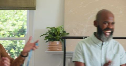 African american man preparing formal attire in contemporary setting