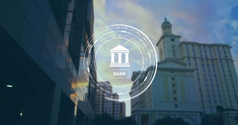 Digital Financial Data Processing Over Cityscape