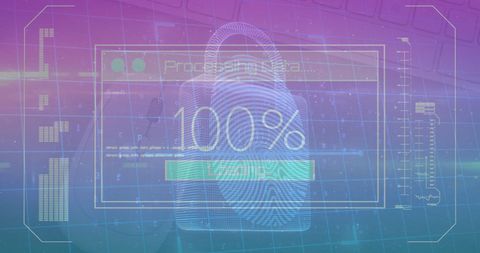 Digital Security Interface with Data Processing Completion - Download Free Stock Images Pikwizard.com