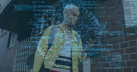 Skateboarder Accessing Code in Urban Digital Interface