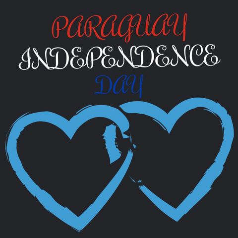Paraguay Independence Celebration Visual with Heart Motifs - Download Free Stock Templates Pikwizard.com