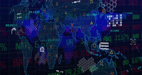 Global Financial Data Overlay on World Map