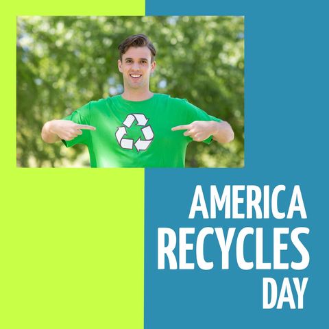 America Recycles Day Celebration Concept with Enthusiastic Supporter - Download Free Stock Templates Pikwizard.com
