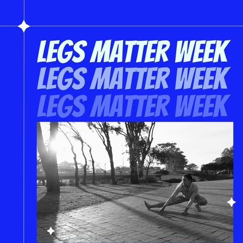 legs matter week mort, woman fun stretching promo - Download Free Stock Templates Pikwizard.com