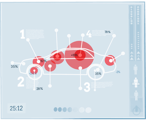 digital car diagram with data on transparent background - Download Free Stock Videos Pikwizard.com