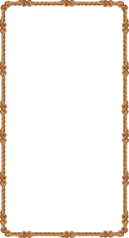 Rope frame highlighting knots on transparent background