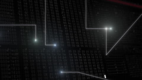 Glowing Light Trails Reflecting Data Processing in Abstract Interface