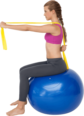 transparent background fit woman exercising on fitness ball - Download Free Stock Videos Pikwizard.com