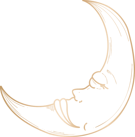 Serene Crescent Moon Illustration on Transparent Background