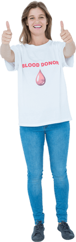 Transparent Blood Donor Thumbs Up, Confidence in Volunteering