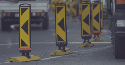 transparent traffic lane divider signs road safety setup - Download Free Stock Videos Pikwizard.com