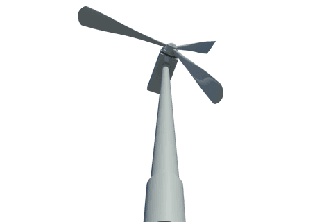 transparent wind turbine on clear skies background viewed from below - Download Free Stock Videos Pikwizard.com