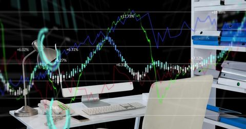 analyzing financial trends in modern office space - Download Free Stock Images Pikwizard.com