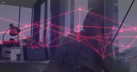 Business Professional with Futuristic Data Overlay