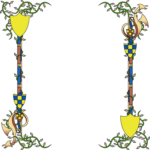 ornate medieval frame with shields and vines on transparent background - Download Free Stock Videos Pikwizard.com