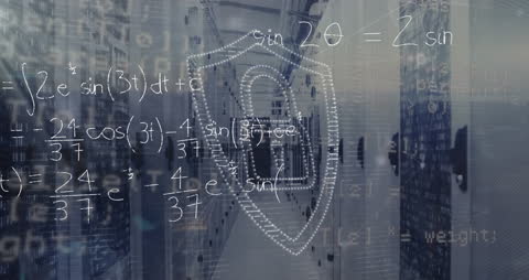 Digital Security Concept with Mathematical Encryption Algorithms