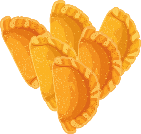 Crispy pastelitos pastries with golden brown texture on transparent background