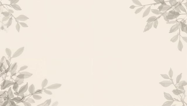 Framing beige botanical border with muted leaf silhouettes for elegant stationery